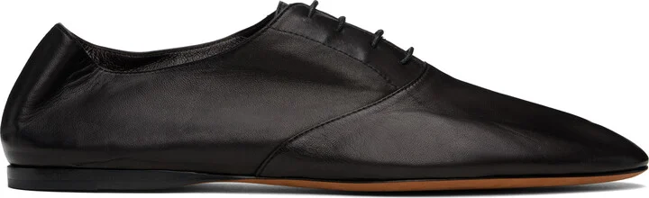 The Row Black Awar Lace Up Oxfords