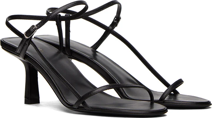 The Row Black Bare Heeled Sandals - Image 4