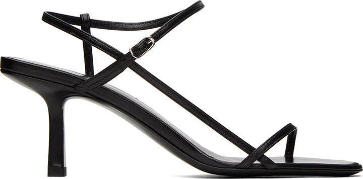 The Row Black Bare Heeled Sandals