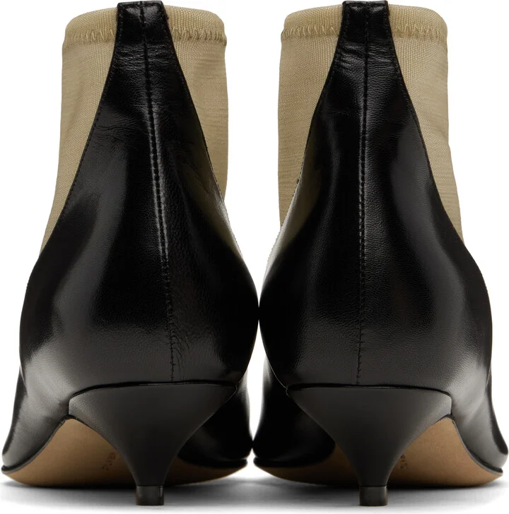 The Row Black & Beige Mesh Boots - Image 2