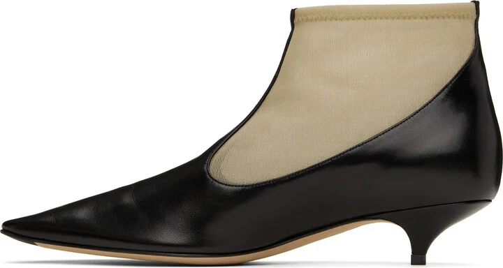 The Row Black & Beige Mesh Boots - Image 3