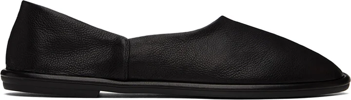 The Row Black Canal Slip On Loafers