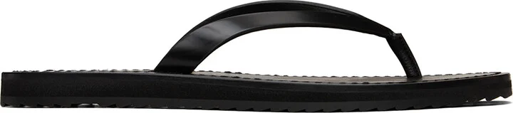 The Row Black City Flip Flops