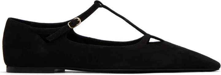 The Row Black Cyd Ballerina Flats