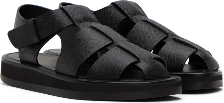The Row Black Fisherman Sandals - Image 4