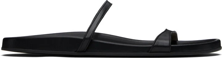 The Row Black Hugh Thin Strap Sandals