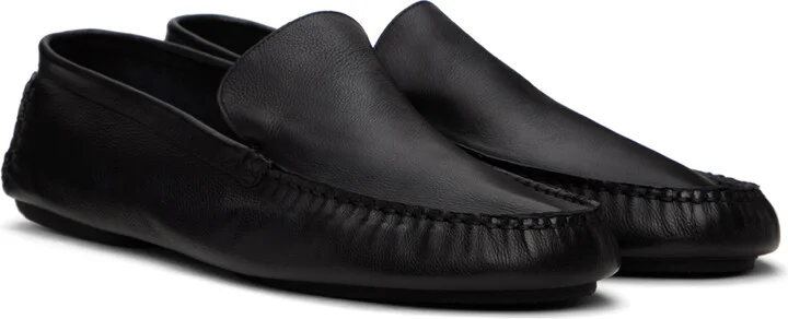 The Row Black Lucca Slip-On Loafers - Image 4