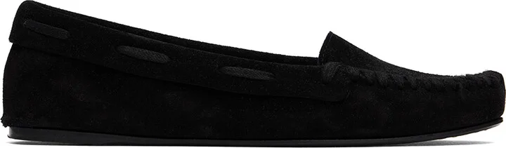The Row Black Mabel Moc Loafers