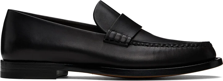 The Row Black Novus Loafers