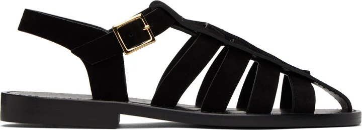 The Row Black Pablo Sandals