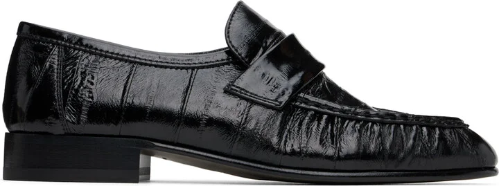 The Row Black Soft Loafers