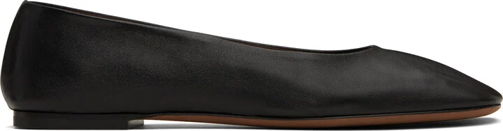 The Row Black Square Ballerina Flats