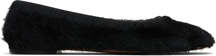 The Row Black Square Ballerina Flats