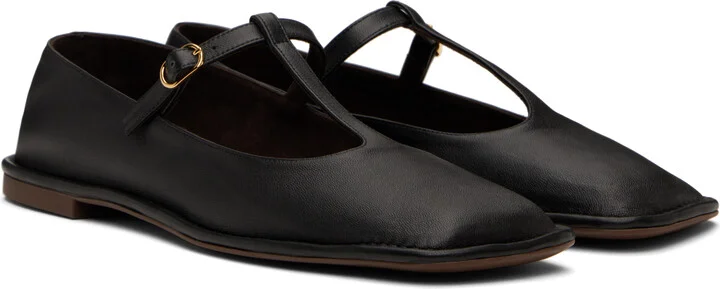 The Row Black Square T-Strap Ballerina Flats - Image 4