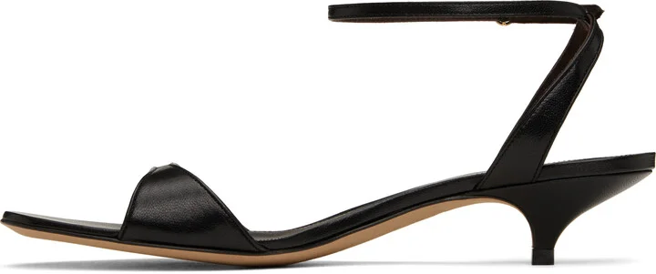 The Row Black Vika Ankle Strap Kitten Heeled Sandals - Image 3