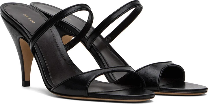 The Row Black Vika Heeled Sandals - Image 4