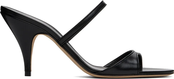 The Row Black Vika Heeled Sandals