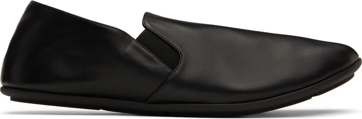The Row Black Vincit Slip-on Loafers