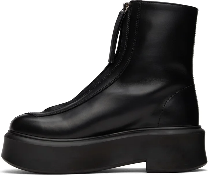 The Row Black Zipped I Ankle Boots - Image 3