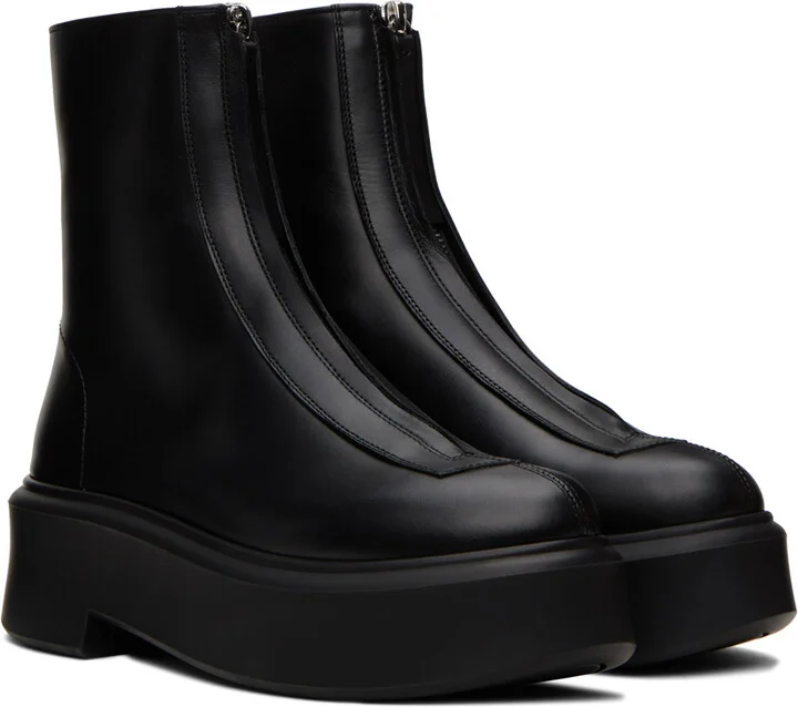 The Row Black Zipped I Boots - Image 4