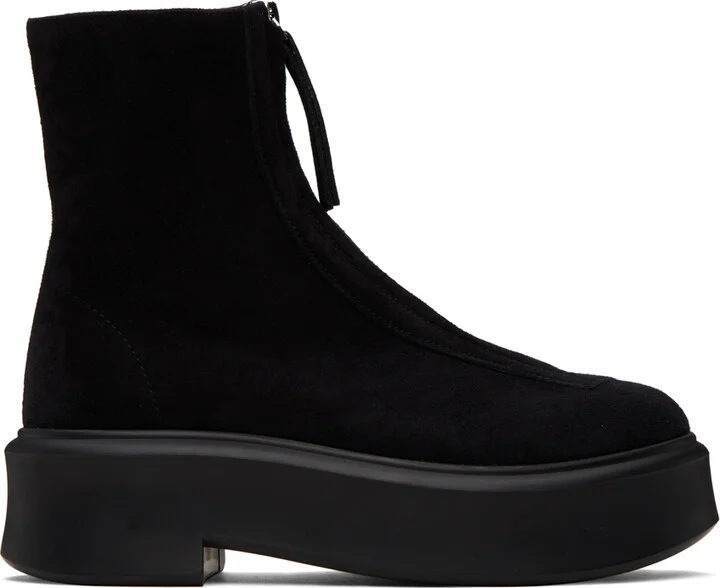 The Row Black Zipped I Boots