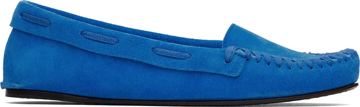 The Row Blue Mabel Moc Loafers
