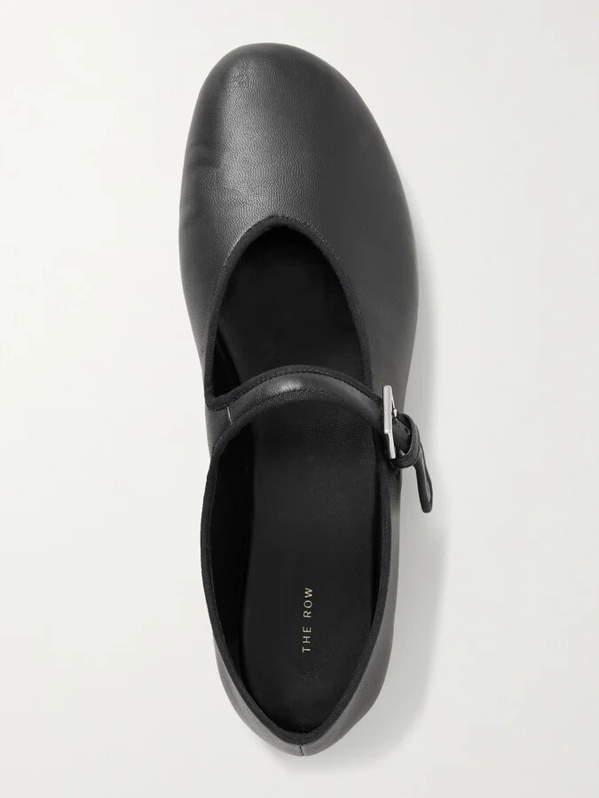The Row - Boheme Leather Mary Jane Ballet Flats - Black - Image 5