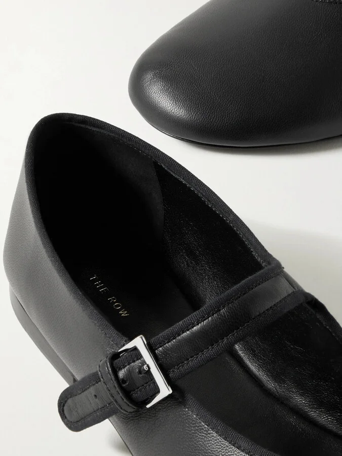 The Row - Boheme Leather Mary Jane Ballet Flats - Black - Image 4