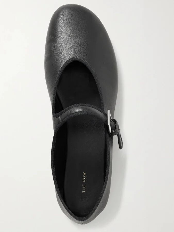 The Row - Boheme Leather Mary Jane Ballet Flats - Black - Image 5
