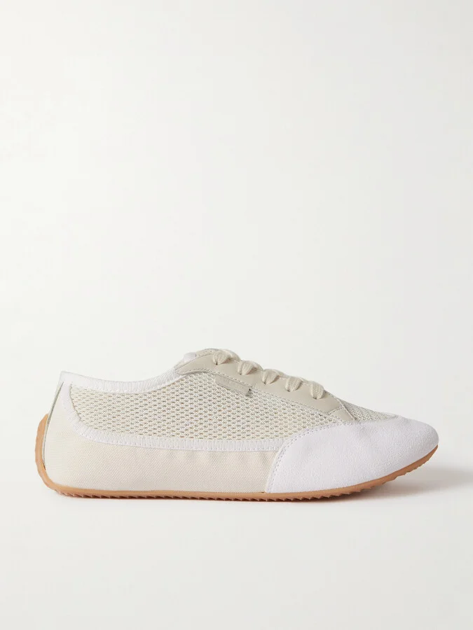The Row - Bonnie Leather-trimmed Suede, Mesh And Canvas Sneakers - White