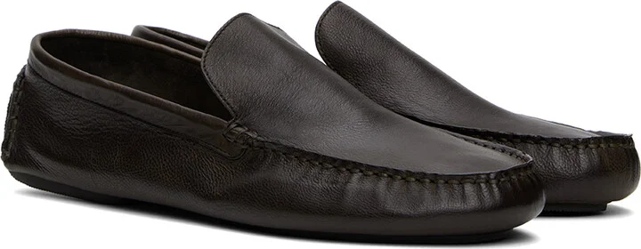 The Row Brown Lucca Loafers - Image 4