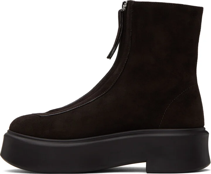 The Row Brown Zipped I Boots - Image 3
