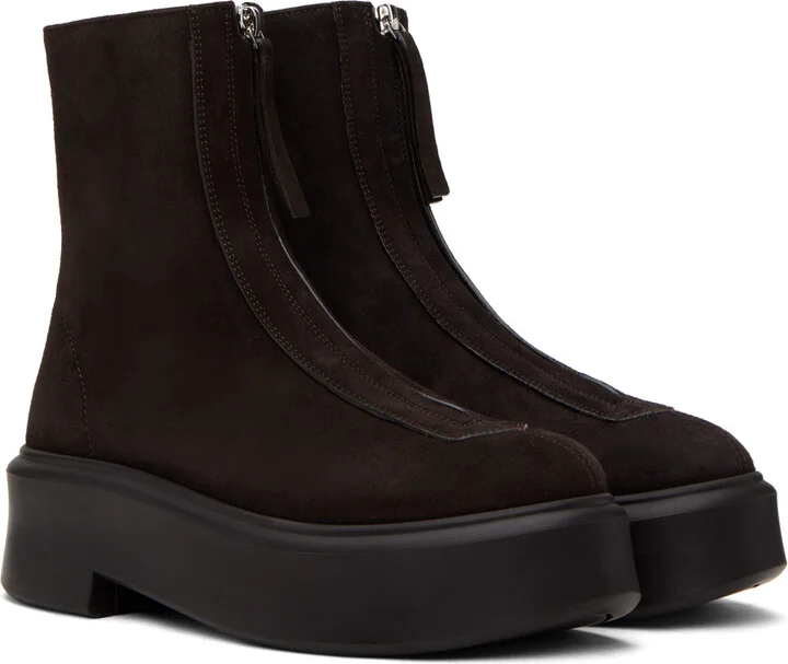 The Row Brown Zipped I Boots - Image 4