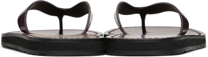 The Row Burgundy City Flat Sandals - Image 2