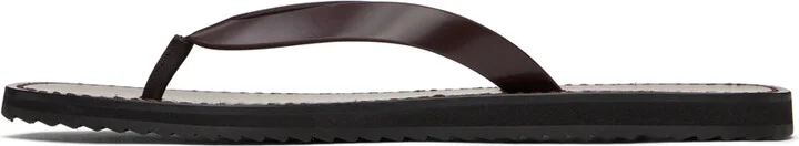The Row Burgundy City Flat Sandals - Image 3