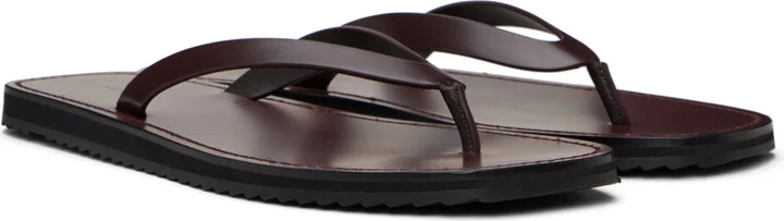 The Row Burgundy City Flat Sandals - Image 4
