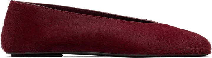 The Row Burgundy Eva Two Ballerina Flats