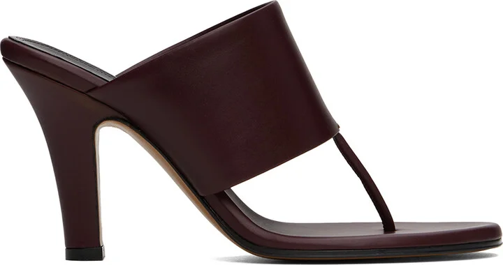 The Row Burgundy Signum Heeled Sandals