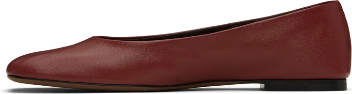 The Row Burgundy Square Ballerina Flats - Image 3
