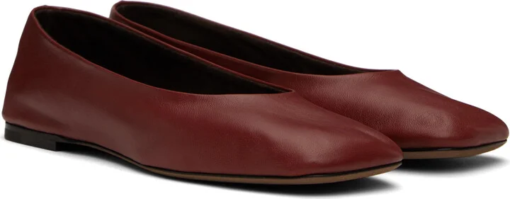 The Row Burgundy Square Ballerina Flats - Image 4