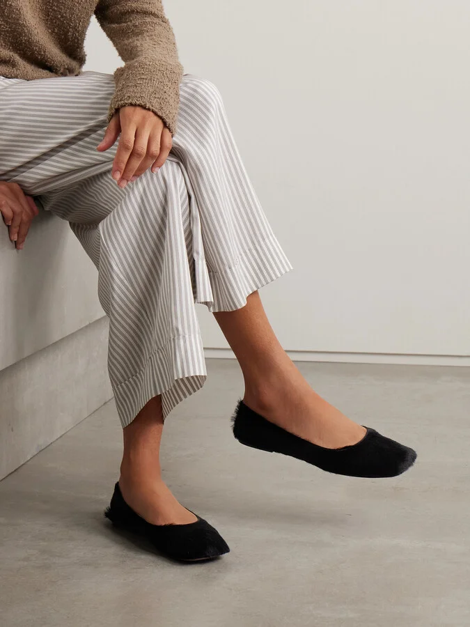The Row - Calf Hair Ballet Flats - Black - Image 2