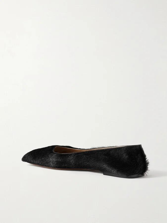 The Row - Calf Hair Ballet Flats - Black - Image 3