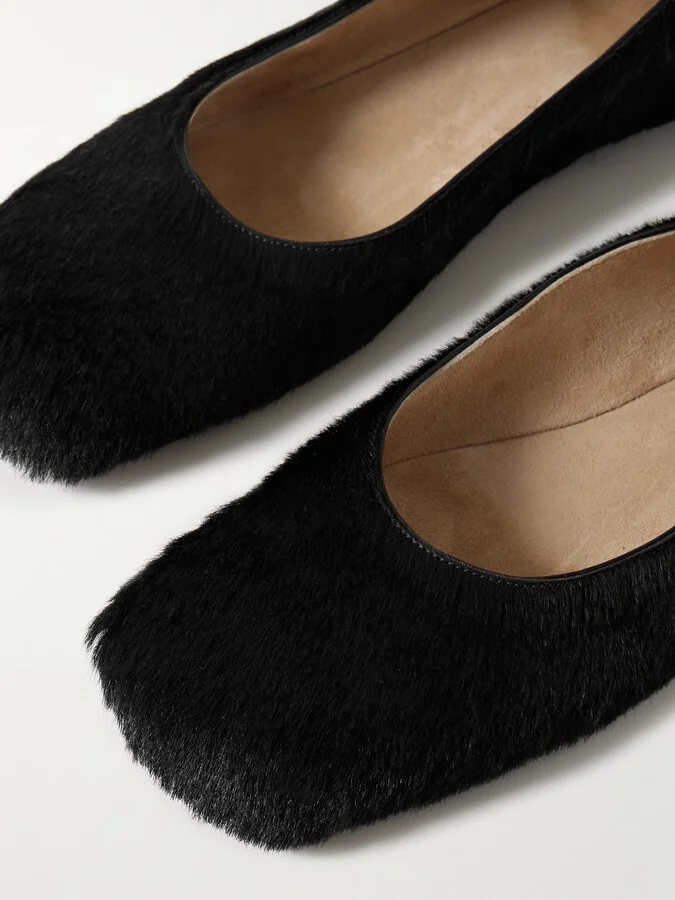 The Row - Calf Hair Ballet Flats - Black - Image 4