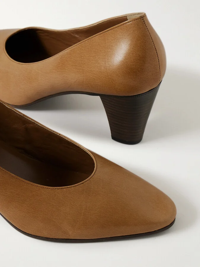 The Row - Charlotte Leather Pumps - Brown - Image 4