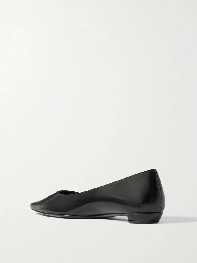 The Row - Claudette Leather Point-toe Flats - Black - Image 3