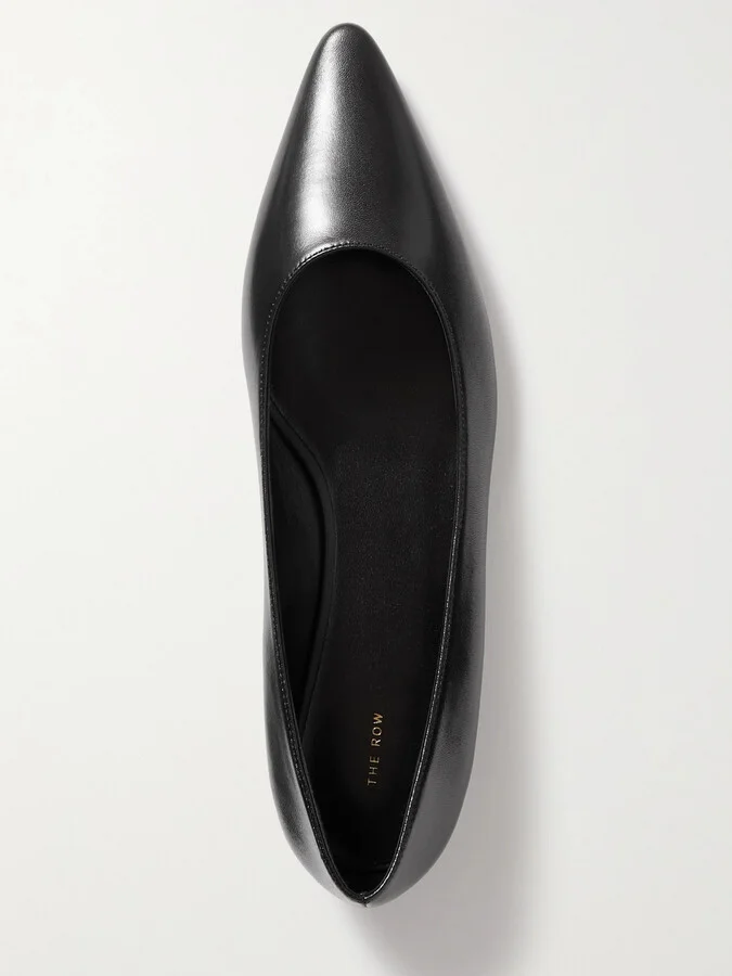 The Row - Claudette Leather Point-toe Flats - Black - Image 5