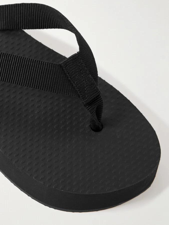 The Row - Dune Cotton-blend Grosgrain Platform Flip Flops - Black - Image 4