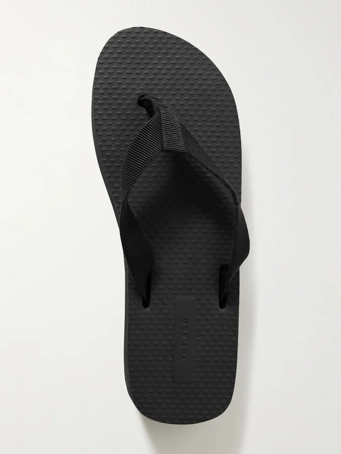 The Row - Dune Cotton-blend Grosgrain Platform Flip Flops - Black - Image 5