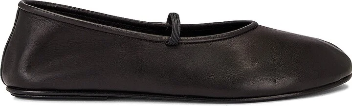 The Row Elastic Ballet Flats in Black