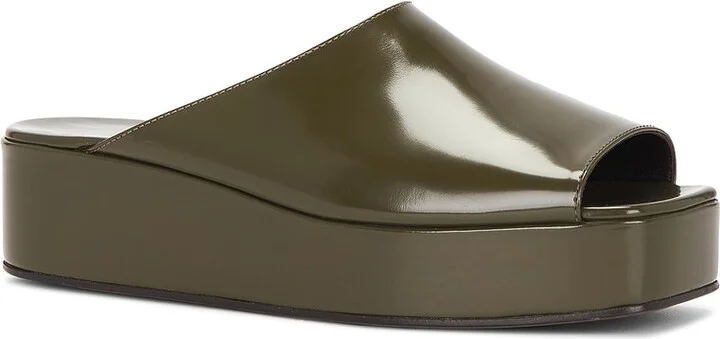 The Row Emi Flatform Sandal in Olive - Image 2